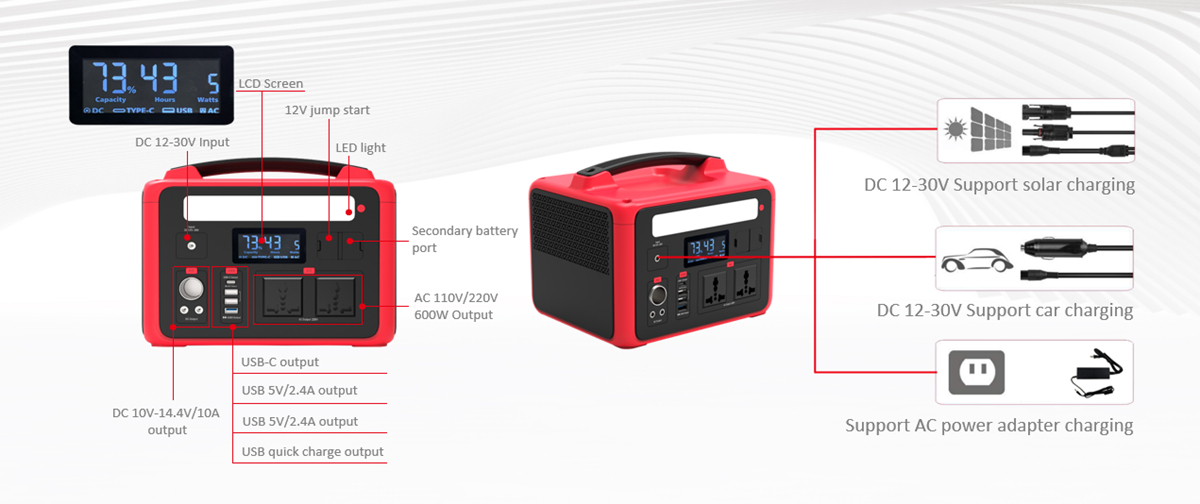 Jenereta ya Jua yenye Nguvu ya Juu ya 600W kwa Kuchaji kwa Simu ya Mkononi